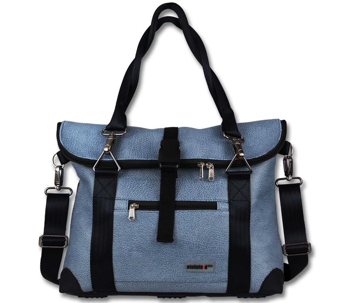 Gepäckträgertasche große Radl-Iris, KL/PVC-Plane-blau-schwarz