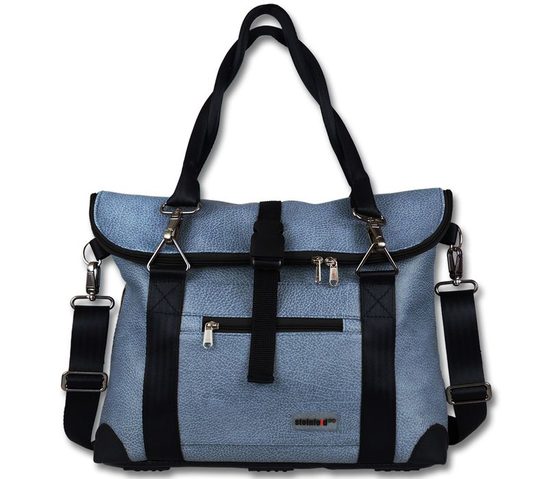 Gepäckträgertasche große Radl-Iris, KL/PVC-Plane-blau-schwarz