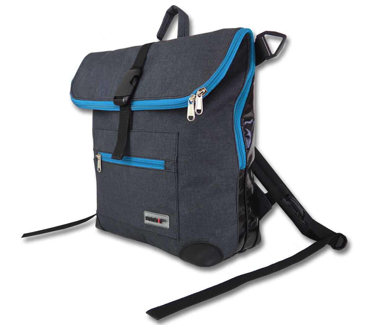 Gepäckträgerrucksack Radl-Ivy, PES/PVC-Plane, anthrazit-schwarz-türkis