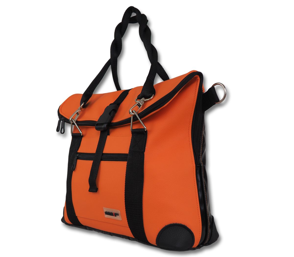 Gepäckträgertasche große Radl-Iris, KL/PVC-Plane-orange-schwarz
