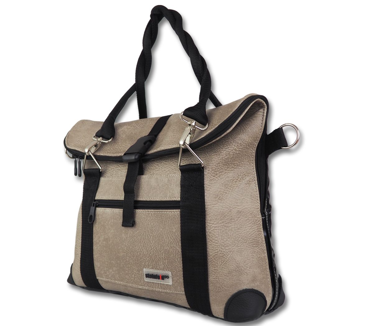 Gepäckträgertasche große Radl-Iris, KL/PVC-Plane-camel-schwarz