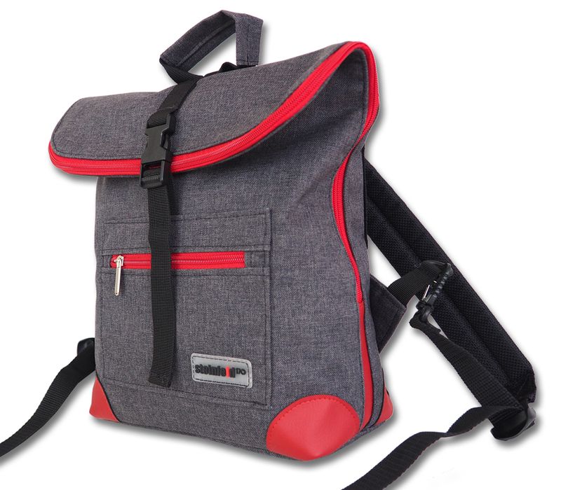 Rucksack Mini-Ivy, PES-anthrazit-rot