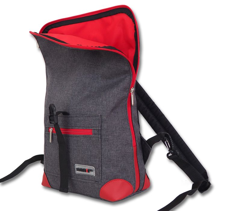 Rucksack Mini-Ivy, PES-anthrazit-rot