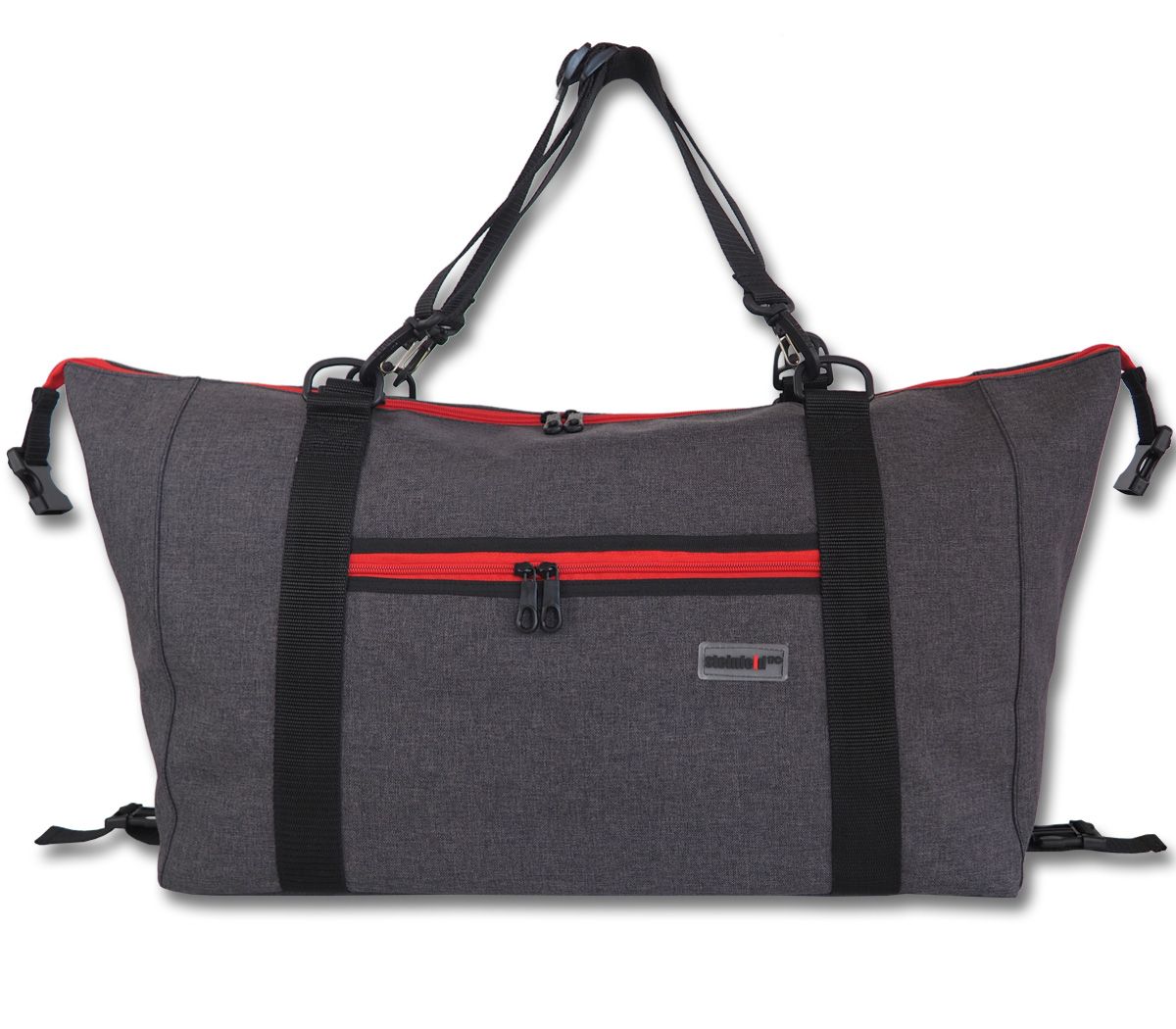 Weekender / Sporttasche, PES-anthrazit-rot