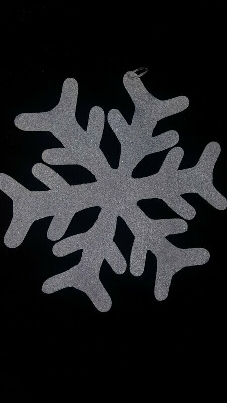 copo de nieve con brillantina en chapa