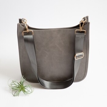 Crossbody Bag with Changeable Strap - Gray