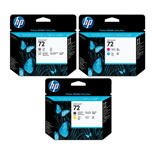 HP 72 Printheads, Color: Black/Gray