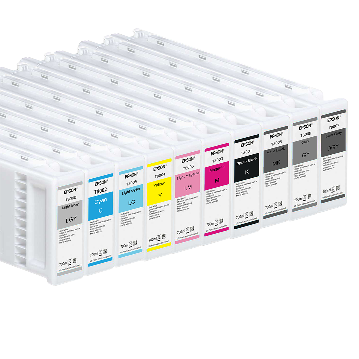 Epson UltraChrome Pro 700ml Ink Cartridges - for P10000 & P20000, Color: Light Gray