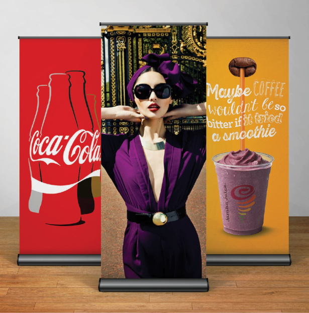 33" x 78" Retractable Standing Banner w/ Heavy Base