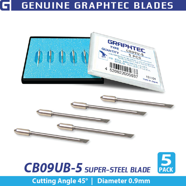 Graphtec .9mm Reflective Blade 5-pack for blue top holder