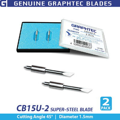 Graphtec 1.5mm SuperSteel 45° Blade 2-pack for red top holder
