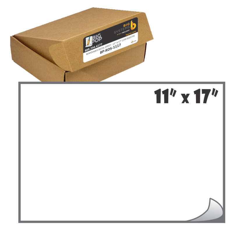 BigPOP® Removable Decal Sheet 11" x 17"