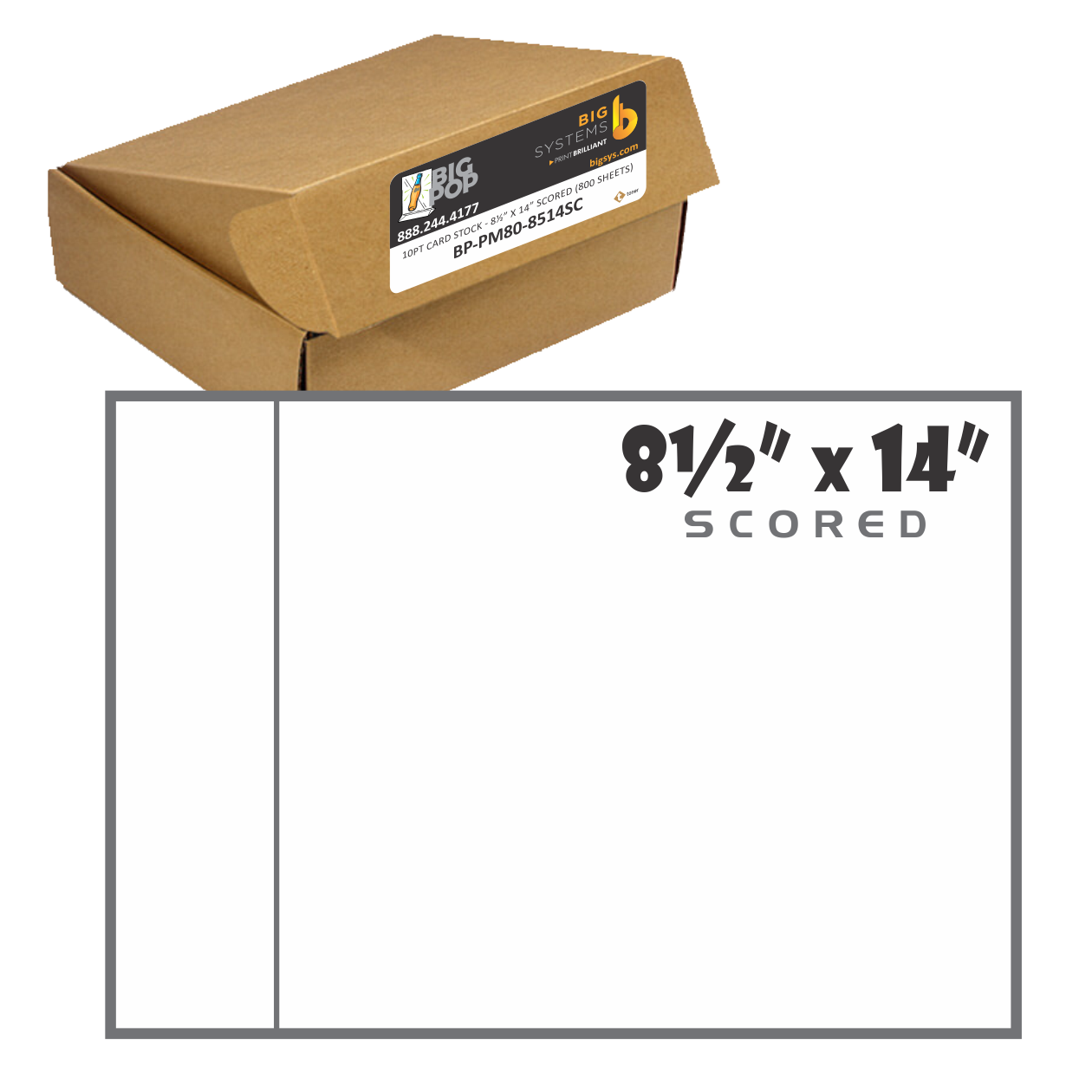 BigPOP® Card Stock (10-point) 8½" x 14" (Scored)