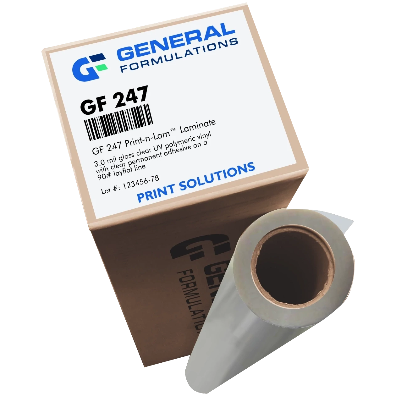 General Formulations 247 Print-n-Lam™ Gloss Clear Laminate - Permanent, Select Size: 54" x 150'