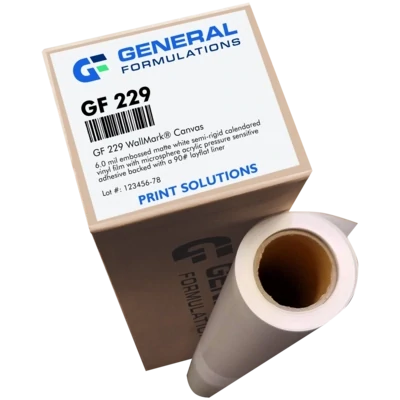 General Formulations 229 WallMark® Canvas Matte White Vinyl - Low-Tack Removable