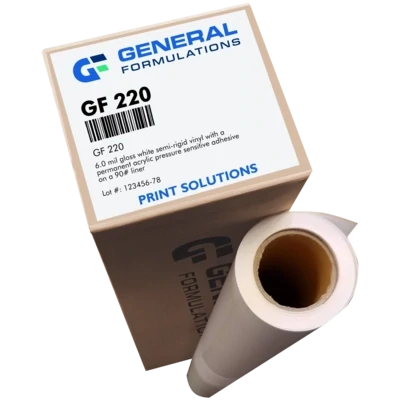 General Formulations 220 Gloss White Semi-Rigid Vinyl - Permanent