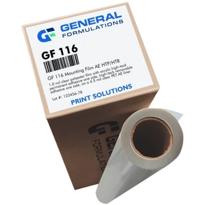 General Formulations 116 Clear AE Mounting Film - High-Tack Permanent/High-Tack Removable 54