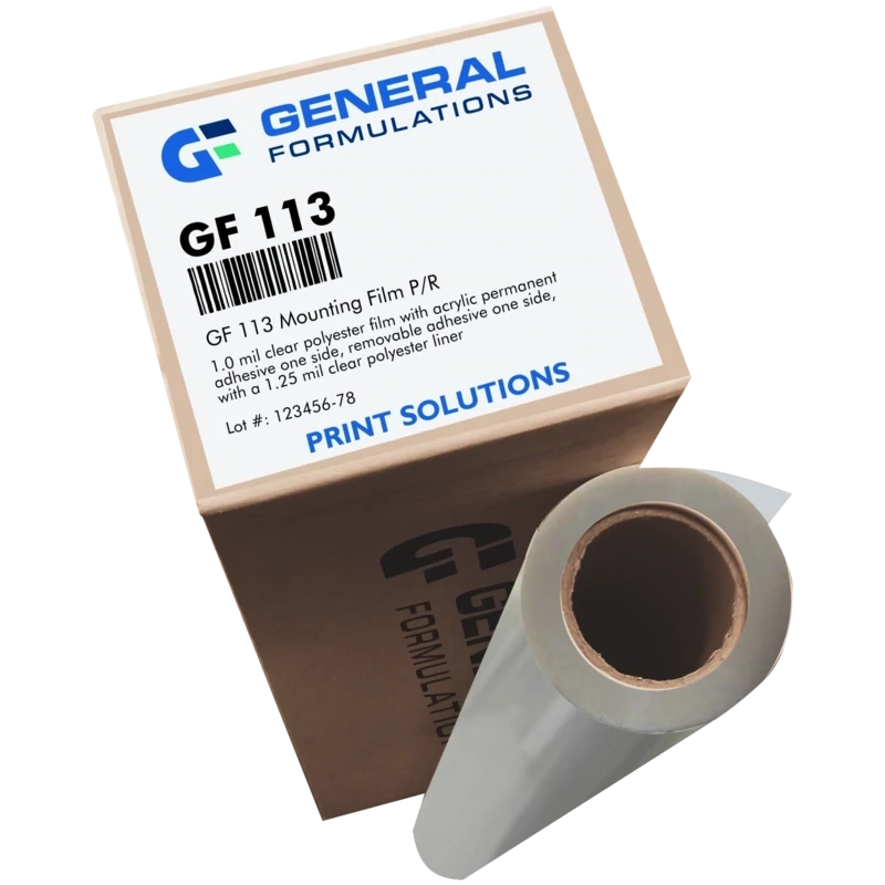 General Formulations 113 Clear Mounting Film - Permanent/Removable