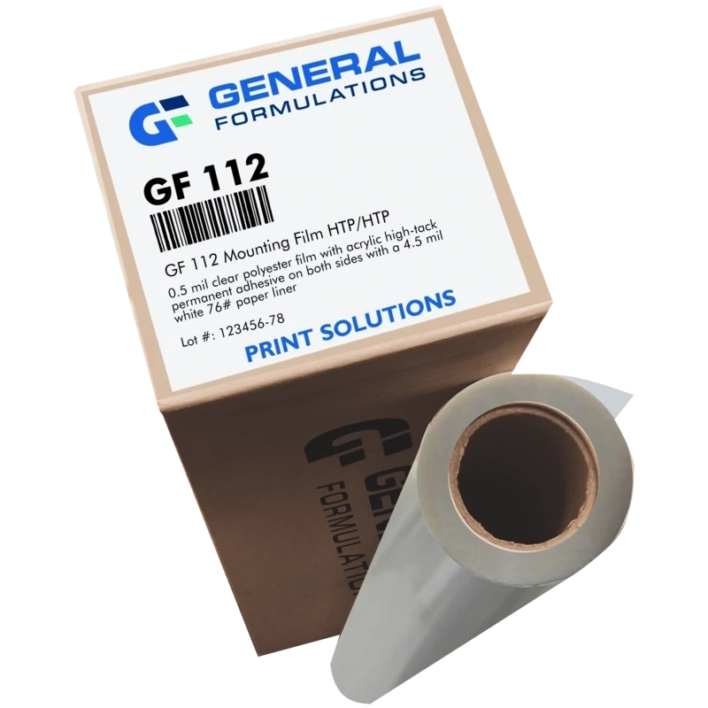 General Formulations 112 Clear Mounting Film - High-Tack Permanent