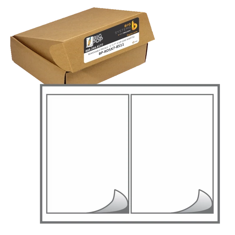 BigPOP® 2-Up White Labels 5x7