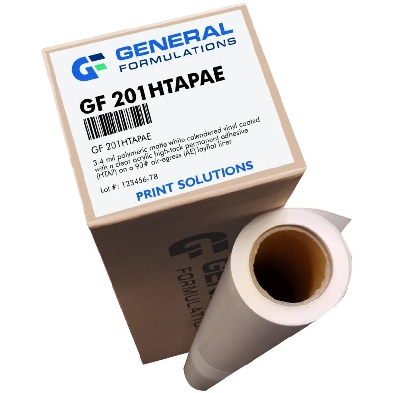 General Formulations 201HTAPAE Matte White Vinyl - High-Tack Permanent Air-Egress