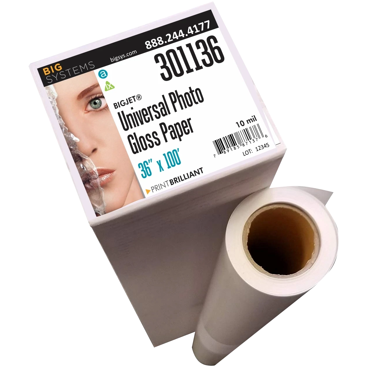 BigJet® 301 Universal Premium Gloss Photo Paper Roll, 10 mil