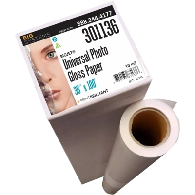 BigJet® 301 Universal Premium Gloss Photo Paper Roll, 10 mil