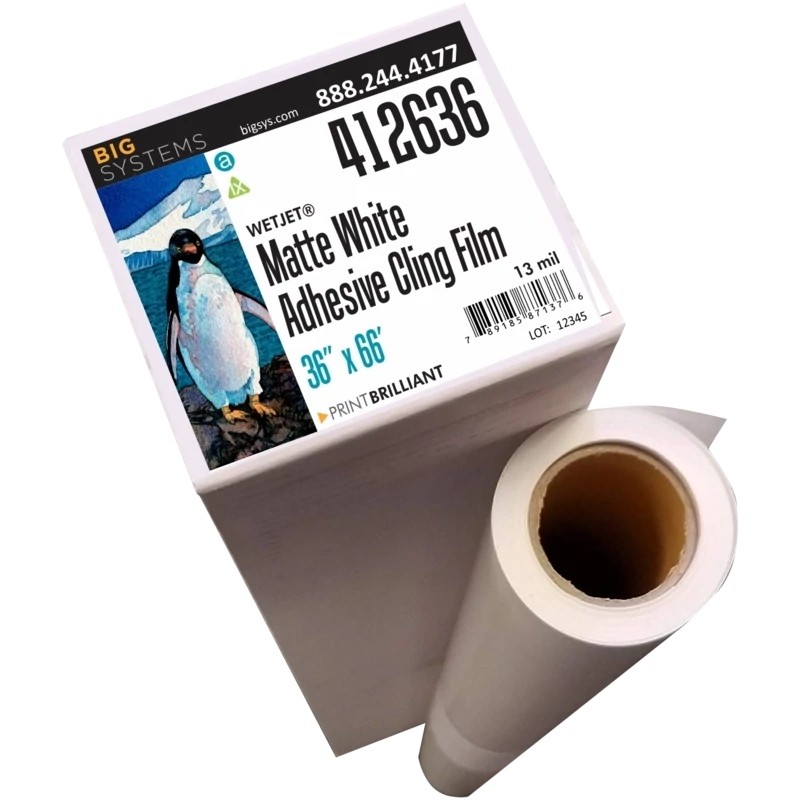 WetJet® 412 White Low-Tack Adhesive Cling Film