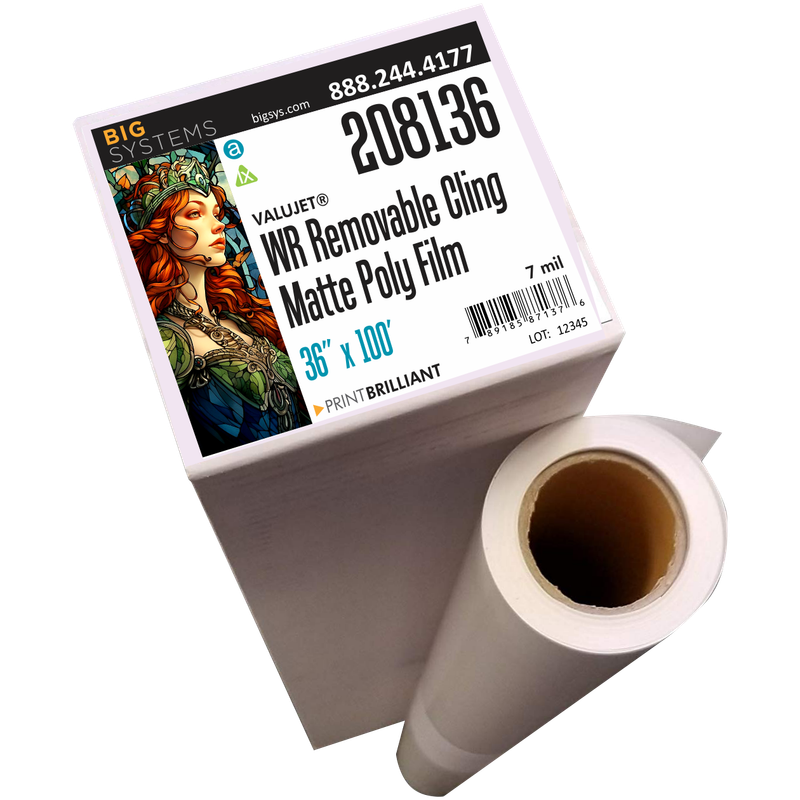 ValuJet® 208 Matte Water-Resistant Removable Cling Poly