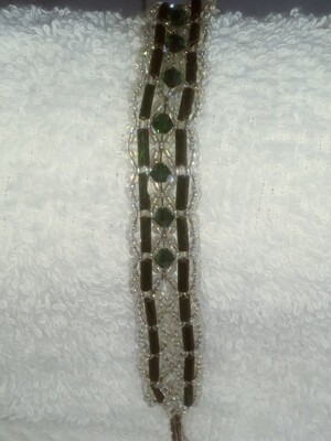 Peyote and lace bracelet