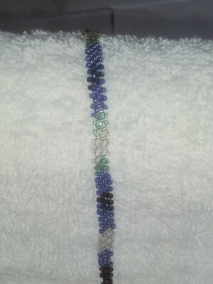 blue Potawatomi weave bracelet
