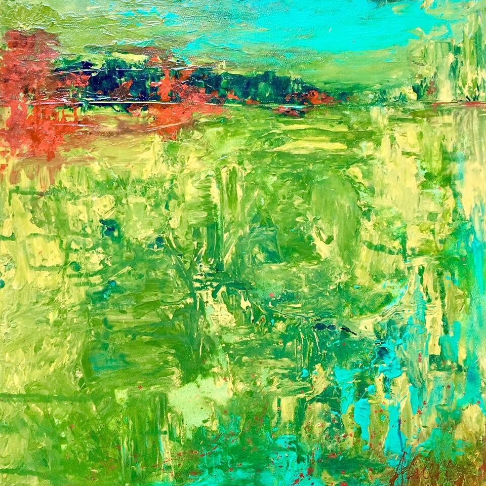 Green Dreamer 20" x 20" original painting on canvas