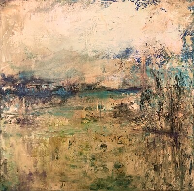 "Returning Light" original 20" x 20" Abstract Acrylic Landscape Painting