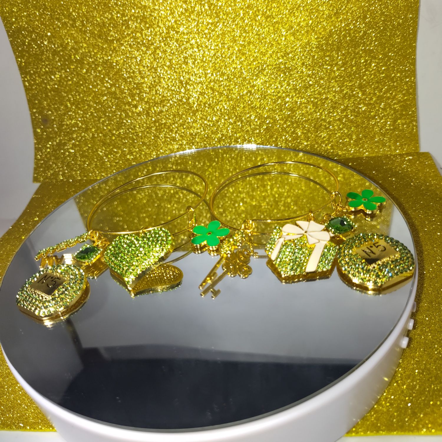 Handcrafted Gold &amp; Green