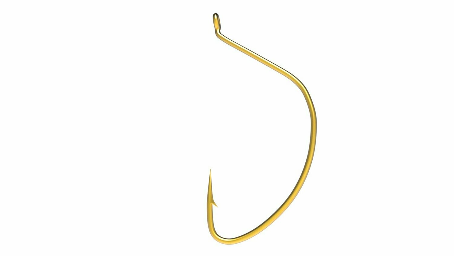 WIDE Gap with Turned-up eye, GOLD Dynamic Cutting Edge Point (25 Hooks per Pack.)