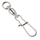 Ball Bearing Swivel W/ One Solid Ring and Duo-Lock Snap (10 Pcs) - Nickel.