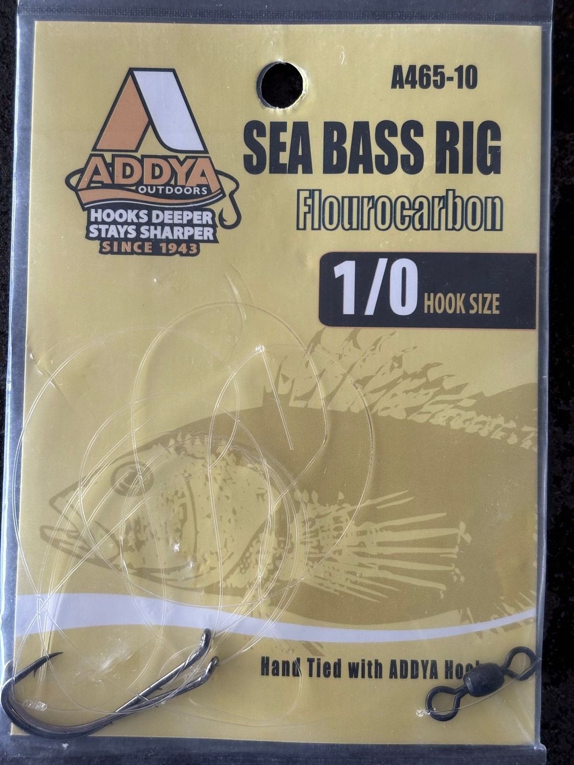 Sea Bass Rig - Two Black Baitholder Hooks Set w/ Crane Swivel, 30Lb Flourocarbon (2 count)