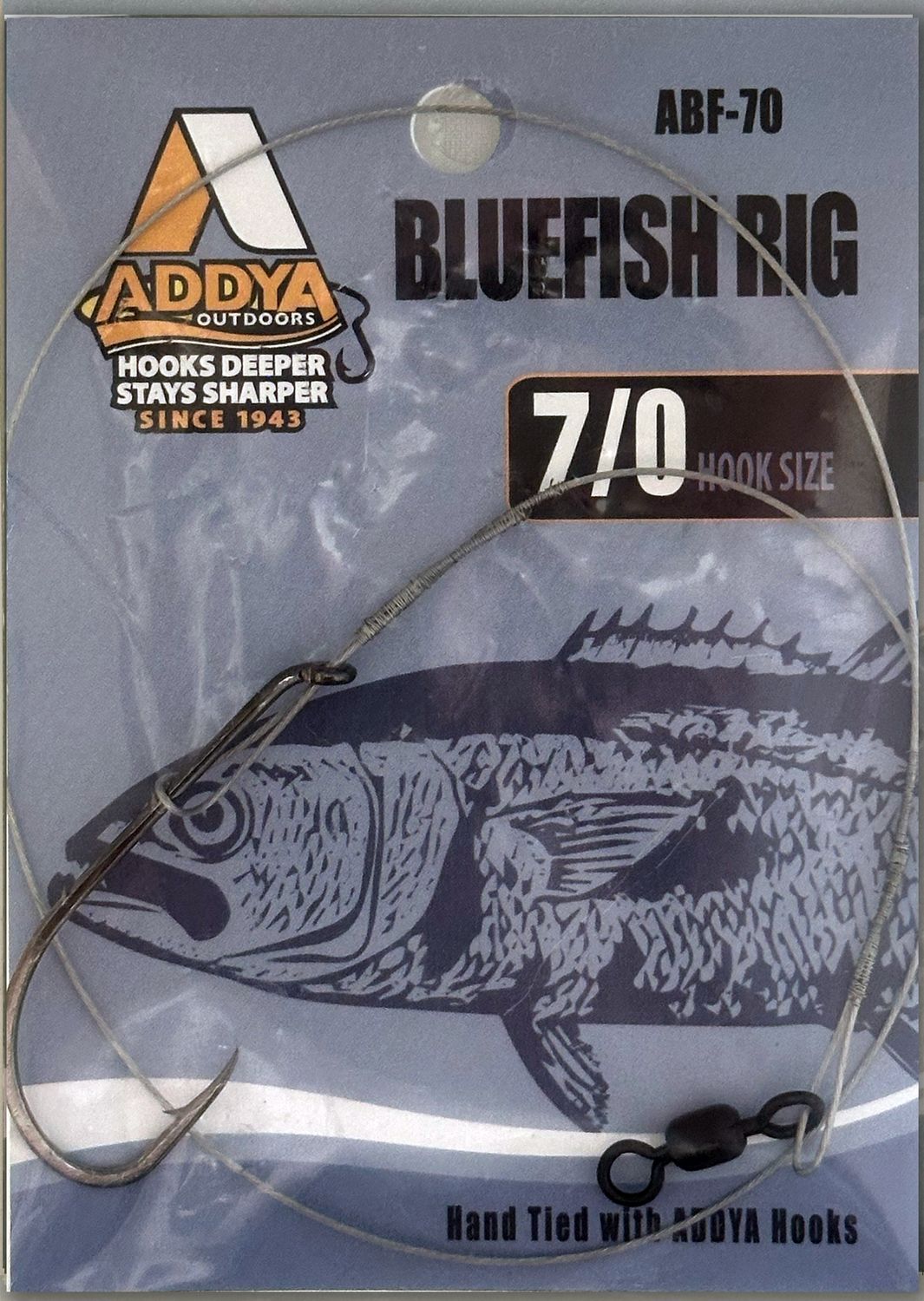 BLUE FISH RIG- Black Baitholder Hook, Nylon Coated Wire, Black Snap & Fish Finder