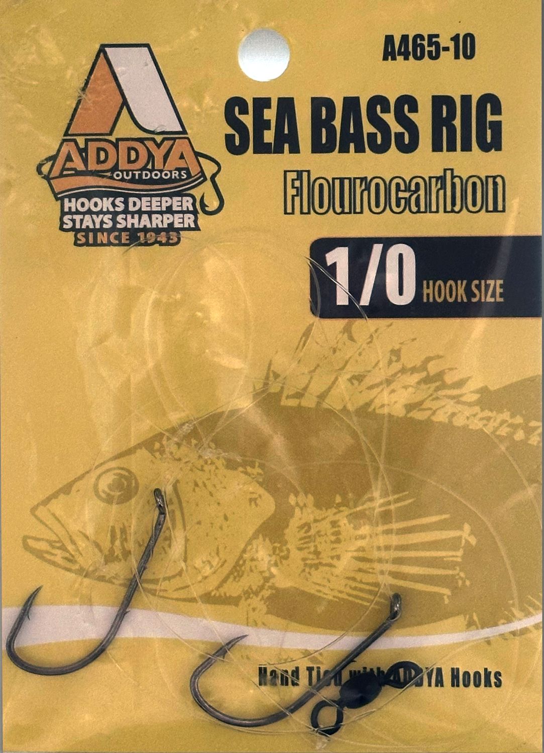Sea Bass Rig - Two Black Baitholder Hooks Set w/ Crane Swivel, 30Lb Flourocarbon (2 count)