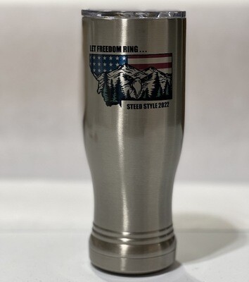 ***2022***Let Freedom Ring Official Gear-  Stainless Steel 14 oz. Polar Camel Pilsner with Clear Lid​