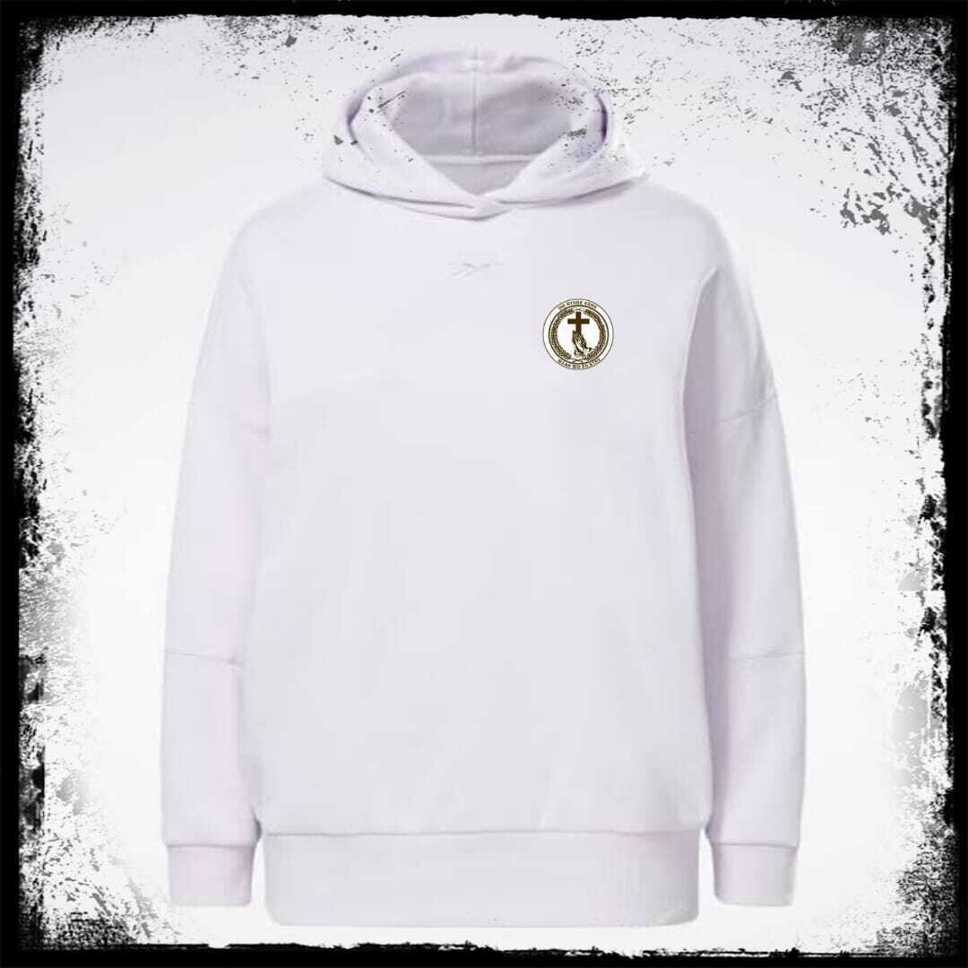 Simple White Hoodie with Pocket Print