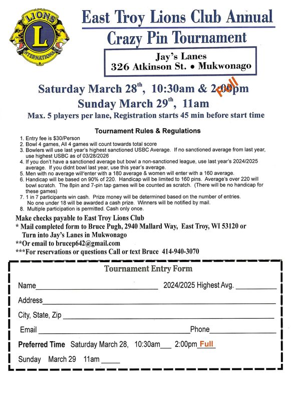 Crazy Pins Tournament