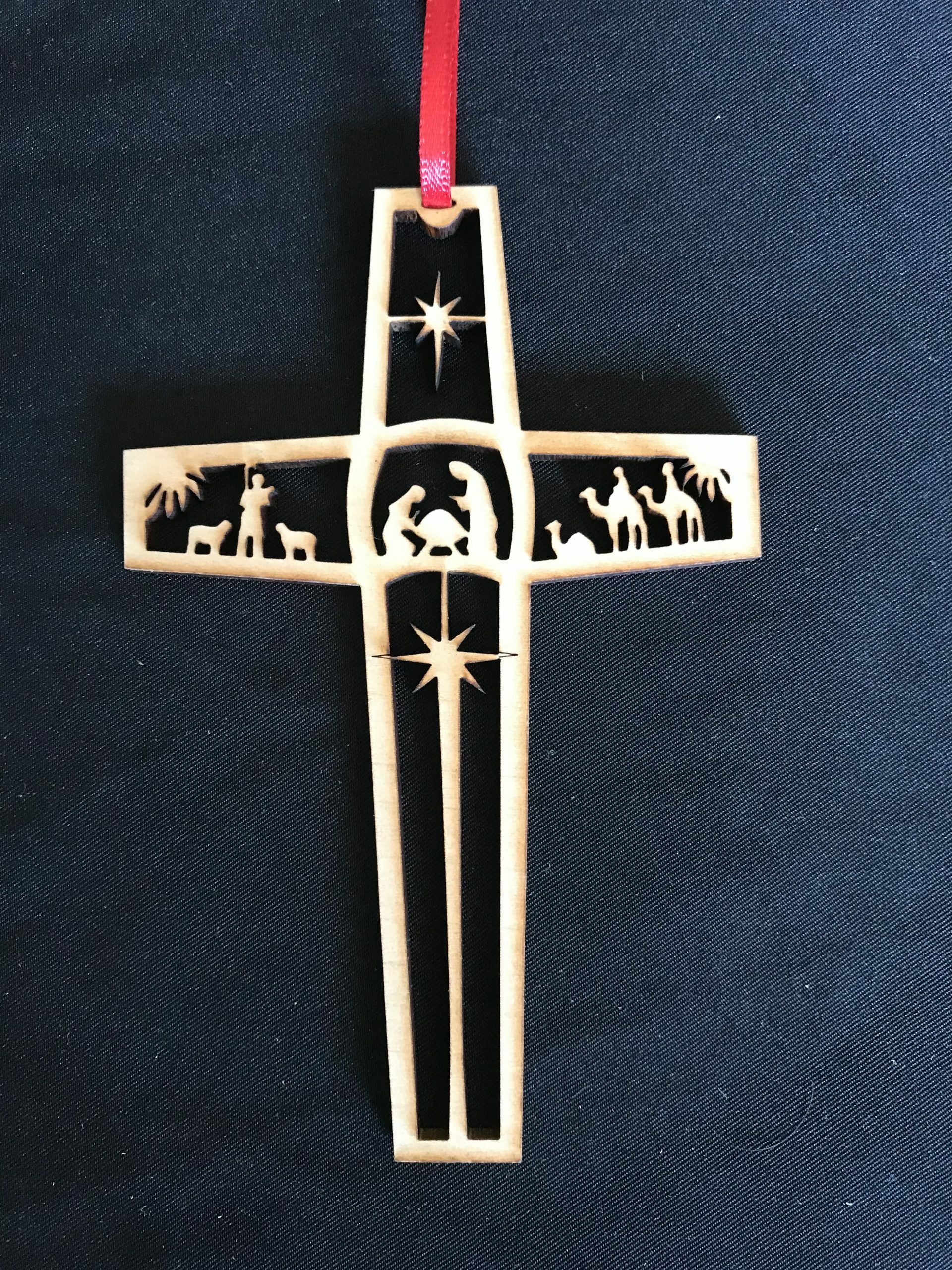 Red Ribbon Ornaments - Group of 6