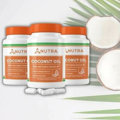 Organic Coconut Oil 60 Softgels - 3 Bottles Organic Coconut Oil 60 Softgels - 3 Bottles