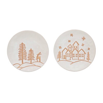 Plate with Winter Town