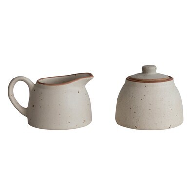 Sugar Bowl &Creamer, Cream Colored