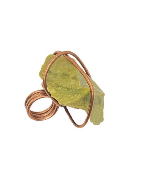 Green Love Opal Copper Wrapped Ring