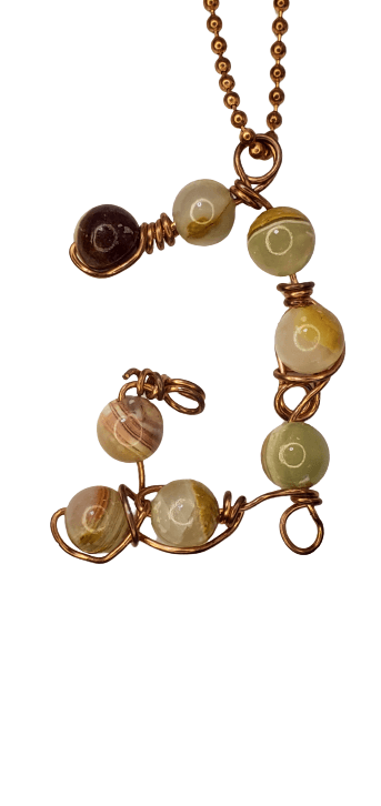 Green Onyx Copper Wrapped Pendant