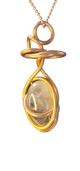 Clear Quartz Copper Wrapped Pendant