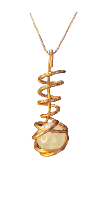 Quartz Copper Wrapped Necklace